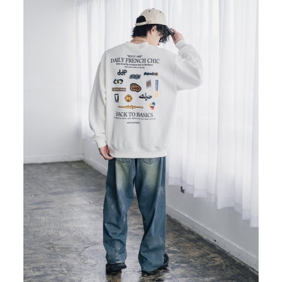 ロッキーモンロー Rocky Monroe ddp ディーディーピー トレーナー バックプリント メンズ レディース スウェット 裏起毛 長袖 グラフィック ロゴ刺繍 オーバーサイズ あったか 16247 （A.ホワイト）｜詳細画像