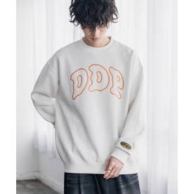 ddp ディーディーピー トレーナー バックプリント メンズ レディース スウェット 裏起毛 長袖 グラフィック ロゴ刺繍 オーバーサイズ あったか 16247 （A.ホワイト）