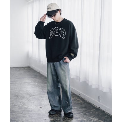 ddp ディーディーピー トレーナー バックプリント メンズ レディース スウェット 裏起毛 長袖 グラフィック ロゴ刺繍 オーバーサイズ あったか 16247 （B.ネイビー）｜詳細画像