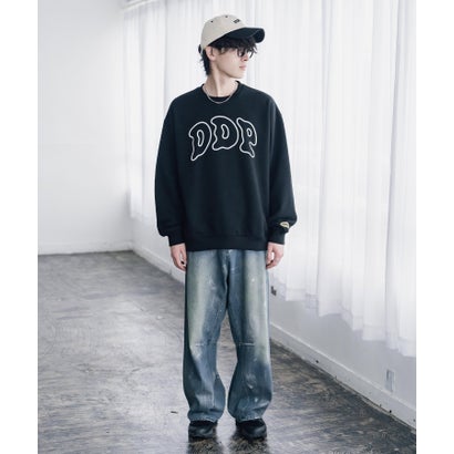 ddp ディーディーピー トレーナー バックプリント メンズ レディース スウェット 裏起毛 長袖 グラフィック ロゴ刺繍 オーバーサイズ あったか 16247 （B.ネイビー）｜詳細画像