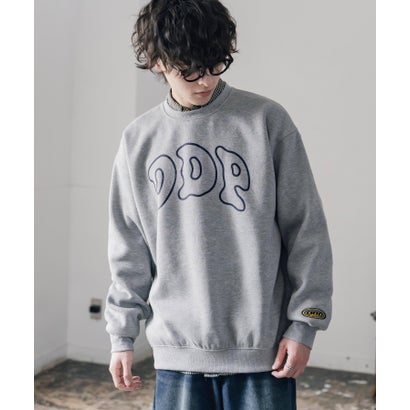 ddp ディーディーピー トレーナー バックプリント メンズ レディース スウェット 裏起毛 長袖 グラフィック ロゴ刺繍 オーバーサイズ あったか 16247 （A.ブラック）｜詳細画像