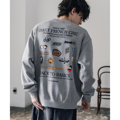 ddp ディーディーピー トレーナー バックプリント メンズ レディース スウェット 裏起毛 長袖 グラフィック ロゴ刺繍 オーバーサイズ あったか 16247 （A.チャコール）｜詳細画像
