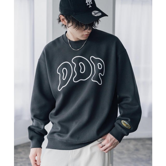 ddp ディーディーピー トレーナー バックプリント メンズ レディース スウェット 裏起毛 長袖 グラフィック ロゴ刺繍 オーバーサイズ あったか 16247 （A.チャコール）