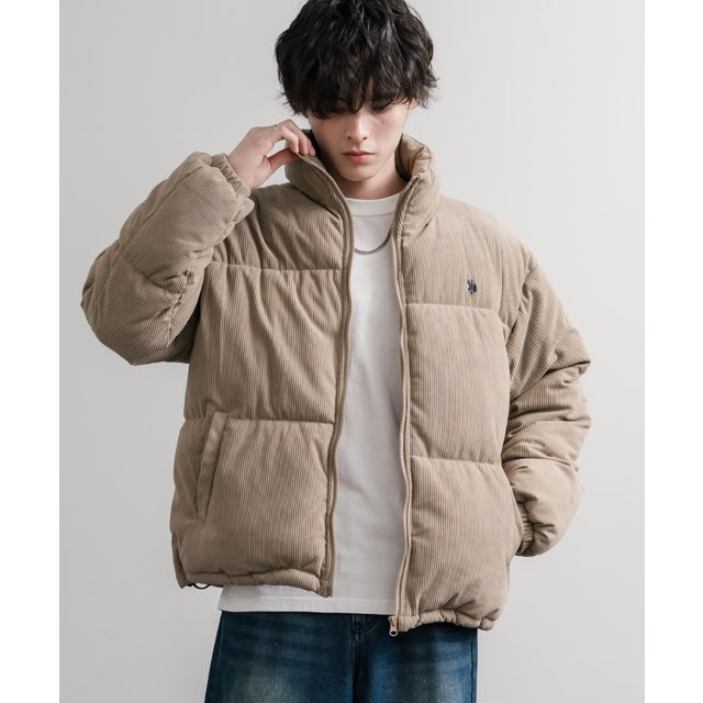 U.S. POLO ASSN. ユーエスポロアッスン ブルゾン コーデュロイ 中綿ジャケット メンズ レディース アウター ショート丈 16593 （22.ベージュ）