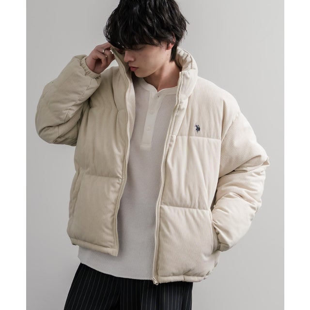 U.S. POLO ASSN. ユーエスポロアッスン ブルゾン コーデュロイ 中綿ジャケット メンズ レディース アウター ショート丈 16593 （11.アイボリー）
