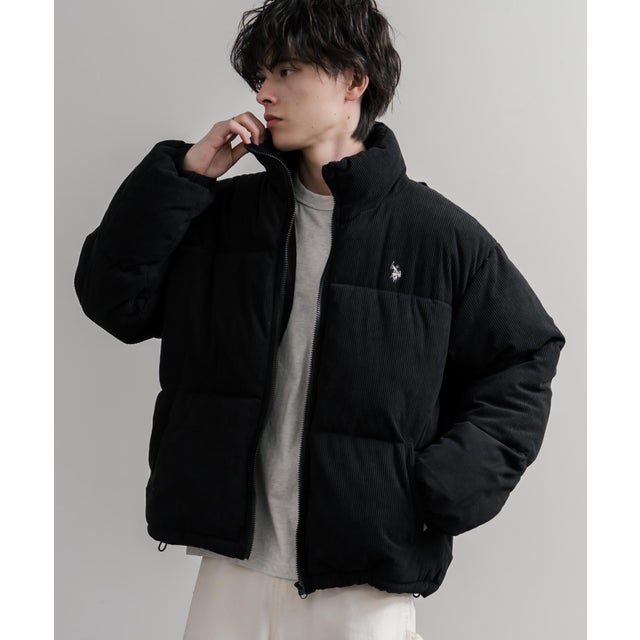 U.S. POLO ASSN. ユーエスポロアッスン ブルゾン コーデュロイ 中綿ジャケット メンズ レディース アウター ショート丈 16593 （19.ブラック）