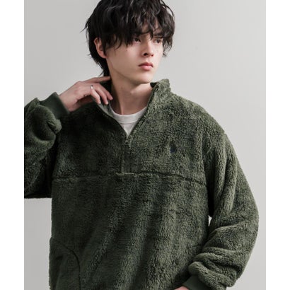 U.S. POLO ASSN. ユーエスポロアッスン ボアフリース プルオーバー ハーフジップ メンズ レディース ダブルフェイス 長袖 16582 （11.アイボリー）｜詳細画像
