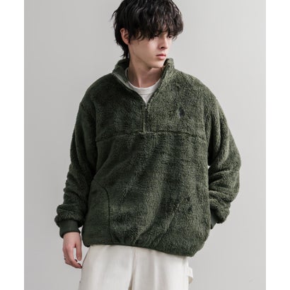 U.S. POLO ASSN. ユーエスポロアッスン ボアフリース プルオーバー ハーフジップ メンズ レディース ダブルフェイス 長袖 16582 （11.アイボリー）｜詳細画像