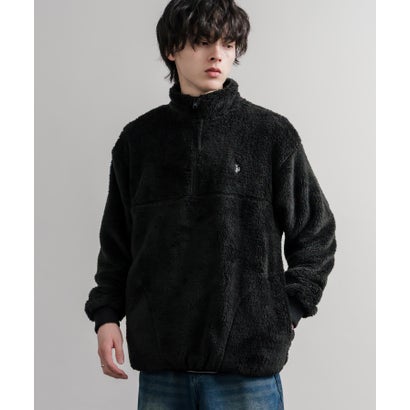 U.S. POLO ASSN. ユーエスポロアッスン ボアフリース プルオーバー ハーフジップ メンズ レディース ダブルフェイス 長袖 16582 （79.カーキ）｜詳細画像