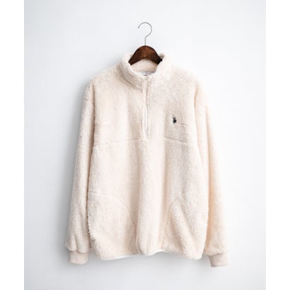 U.S. POLO ASSN. ユーエスポロアッスン ボアフリース プルオーバー ハーフジップ メンズ レディース ダブルフェイス 長袖 16582 （79.カーキ）｜詳細画像