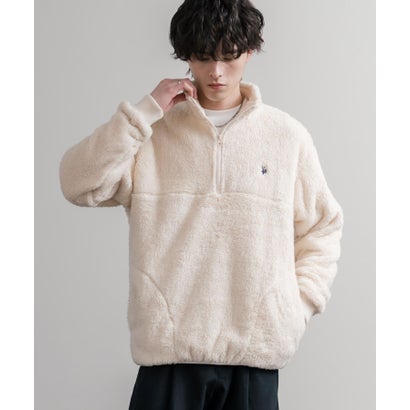 U.S. POLO ASSN. ユーエスポロアッスン ボアフリース プルオーバー ハーフジップ メンズ レディース ダブルフェイス 長袖 16582 （79.カーキ）｜詳細画像