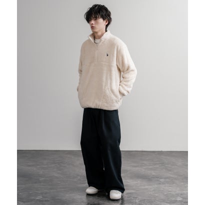 U.S. POLO ASSN. ユーエスポロアッスン ボアフリース プルオーバー ハーフジップ メンズ レディース ダブルフェイス 長袖 16582 （61.ネイビー）｜詳細画像