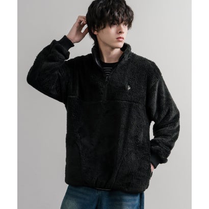 U.S. POLO ASSN. ユーエスポロアッスン ボアフリース プルオーバー ハーフジップ メンズ レディース ダブルフェイス 長袖 16582 （61.ネイビー）｜詳細画像
