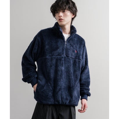 U.S. POLO ASSN. ユーエスポロアッスン ボアフリース プルオーバー ハーフジップ メンズ レディース ダブルフェイス 長袖 16582 （61.ネイビー）｜詳細画像