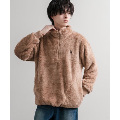 U.S. POLO ASSN. ユーエスポロアッスン ボアフリース プルオーバー ハーフジップ メンズ レディース ダブルフェイス 長袖 16582 （61.ネイビー）｜詳細画像