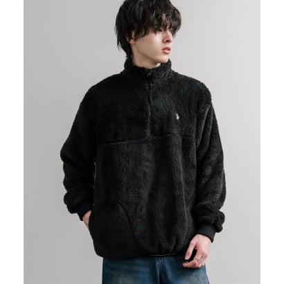 U.S. POLO ASSN. ユーエスポロアッスン ボアフリース プルオーバー ハーフジップ メンズ レディース ダブルフェイス 長袖 16582 （19.ブラック）｜詳細画像