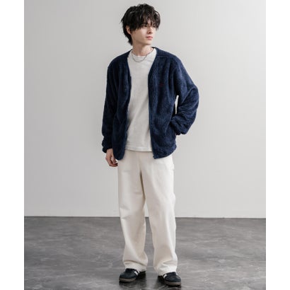 ロッキーモンロー Rocky Monroe U.S. POLO ASSN. ユーエスポロアッスン ボアジャケット カーディガン ノーカラー フリース メンズ レディース ダブルフェイス 16583 （11.アイボリー）｜詳細画像