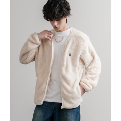 ロッキーモンロー Rocky Monroe U.S. POLO ASSN. ユーエスポロアッスン ボアジャケット カーディガン ノーカラー フリース メンズ レディース ダブルフェイス 16583 （22.ベージュ）｜詳細画像