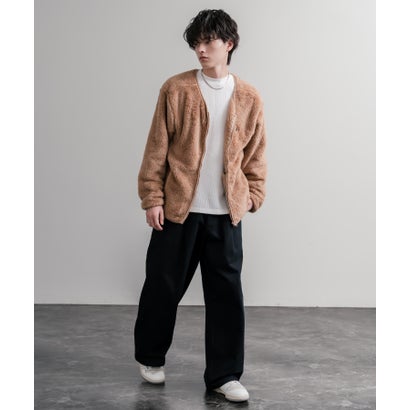 ロッキーモンロー Rocky Monroe U.S. POLO ASSN. ユーエスポロアッスン ボアジャケット カーディガン ノーカラー フリース メンズ レディース ダブルフェイス 16583 （19.ブラック）｜詳細画像