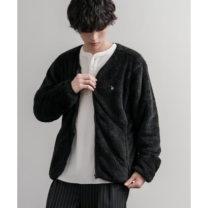 ロッキーモンロー Rocky Monroe U.S. POLO ASSN. ユーエスポロアッスン ボアジャケット カーディガン ノーカラー フリース メンズ レディース ダブルフェイス 16583 （19.ブラック）｜詳細画像