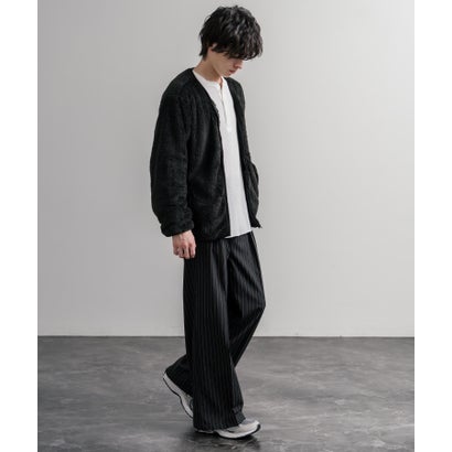 ロッキーモンロー Rocky Monroe U.S. POLO ASSN. ユーエスポロアッスン ボアジャケット カーディガン ノーカラー フリース メンズ レディース ダブルフェイス 16583 （19.ブラック）｜詳細画像