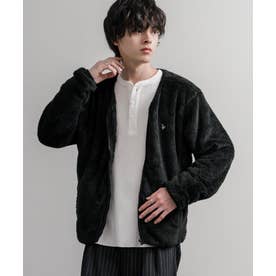 U.S. POLO ASSN. ユーエスポロアッスン ボアジャケット カーディガン ノーカラー フリース メンズ レディース ダブルフェイス 16583 （19.ブラック）