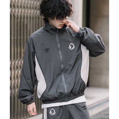 UMBRO アンブロ ナイロンジャケット トラックジャケット メンズ レディース ブルゾン ライトアウター オーバーサイズ リラックス ラグラン 16393 （ブラック）｜詳細画像