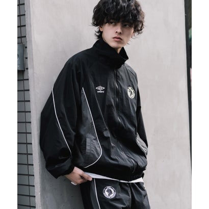 UMBRO アンブロ ナイロンジャケット トラックジャケット メンズ レディース ブルゾン ライトアウター オーバーサイズ リラックス ラグラン 16393 （ブラック）｜詳細画像