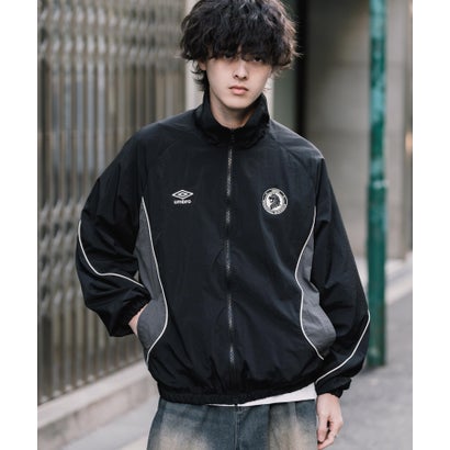 UMBRO アンブロ ナイロンジャケット トラックジャケット メンズ レディース ブルゾン ライトアウター オーバーサイズ リラックス ラグラン 16393 （ブラック）｜詳細画像