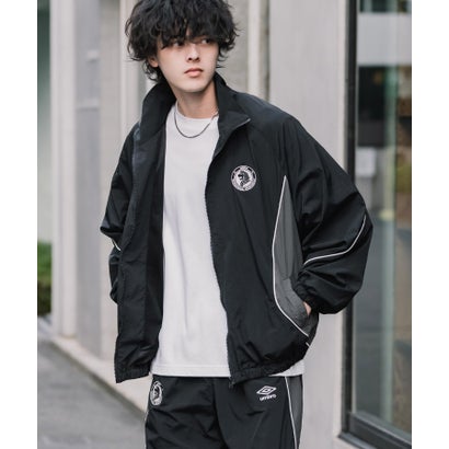 UMBRO アンブロ ナイロンジャケット トラックジャケット メンズ レディース ブルゾン ライトアウター オーバーサイズ リラックス ラグラン 16393 （チャコール）｜詳細画像