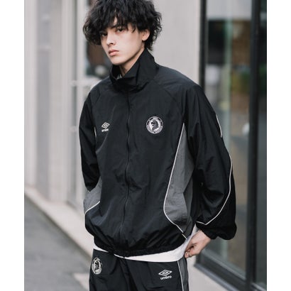 UMBRO アンブロ ナイロンジャケット トラックジャケット メンズ レディース ブルゾン ライトアウター オーバーサイズ リラックス ラグラン 16393 （チャコール）｜詳細画像