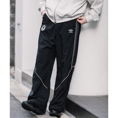 UMBRO アンブロ ナイロンパンツ トラックパンツ メンズ レディース イージー リラックス ウエストゴム 裾スピンドル パイピング 切替デザイン 16394 （チャコール）｜詳細画像