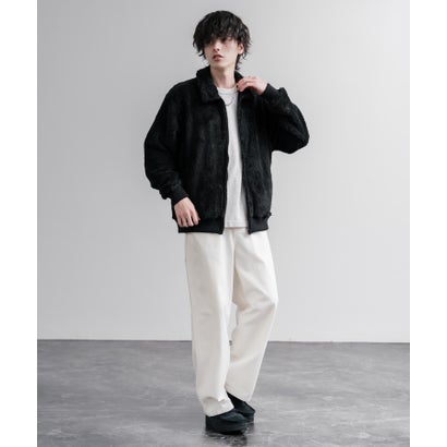U.S. POLO ASSN. ボアフリース フルジップ メンズ レディース 襟付き ポロ ダブルフェイス 長袖 オーバーサイズ 無地 ロゴ 刺繍 16644 （19.ブラック）｜詳細画像