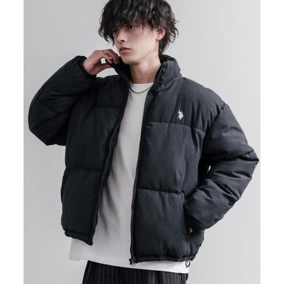 U.S. POLO ASSN. ブルゾン 中綿ジャケット ピーチスキン メンズ レディース アウター ショート丈 スタンドネック パファージャケット 16633 （19.ブラック）｜詳細画像