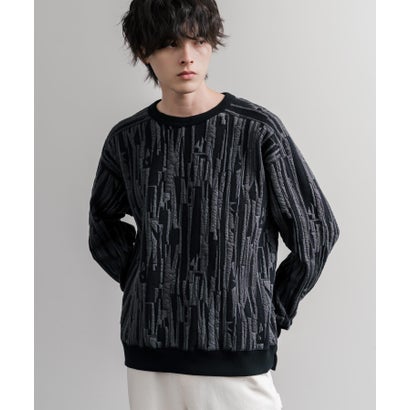 ロッキーモンロー Rocky Monroe スウェット ジャガードニット メンズ レディース クルーネック マルチカラー ストライプ 日本製  Upscape Audience AUD6740 16551 （マルチブラック）｜詳細画像