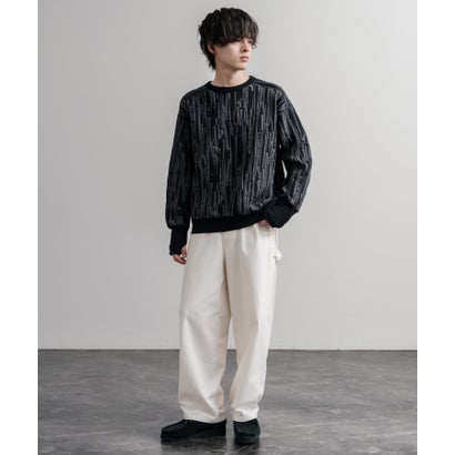 ロッキーモンロー Rocky Monroe スウェット ジャガードニット メンズ レディース クルーネック マルチカラー ストライプ 日本製  Upscape Audience AUD6740 16551 （マルチブラック）｜詳細画像