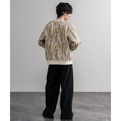 ロッキーモンロー Rocky Monroe スウェット ジャガードニット メンズ レディース クルーネック マルチカラー ストライプ 日本製  Upscape Audience AUD6740 16551 （マルチライトグレー）｜詳細画像