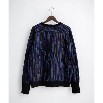 ロッキーモンロー Rocky Monroe スウェット ジャガードニット メンズ レディース クルーネック マルチカラー ストライプ 日本製  Upscape Audience AUD6740 16551 （マルチオフアイボリー）｜詳細画像