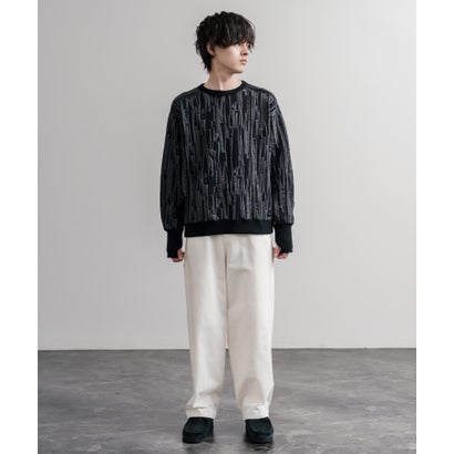 ロッキーモンロー Rocky Monroe スウェット ジャガードニット メンズ レディース クルーネック マルチカラー ストライプ 日本製  Upscape Audience AUD6740 16551 （マルチオフアイボリー）｜詳細画像