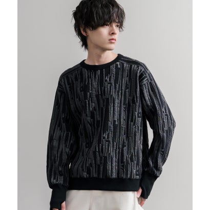ロッキーモンロー Rocky Monroe スウェット ジャガードニット メンズ レディース クルーネック マルチカラー ストライプ 日本製  Upscape Audience AUD6740 16551 （マルチオフアイボリー）｜詳細画像