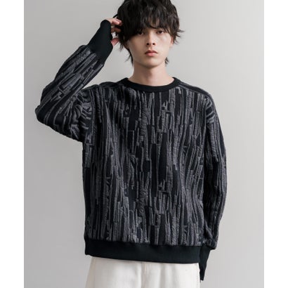 ロッキーモンロー Rocky Monroe スウェット ジャガードニット メンズ レディース クルーネック マルチカラー ストライプ 日本製  Upscape Audience AUD6740 16551 （マルチオフアイボリー）｜詳細画像