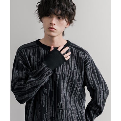 ロッキーモンロー Rocky Monroe スウェット ジャガードニット メンズ レディース クルーネック マルチカラー ストライプ 日本製  Upscape Audience AUD6740 16551 （マルチオフアイボリー）｜詳細画像