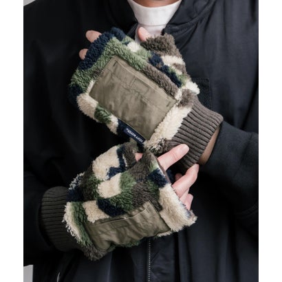 ボア手袋 ハンドウォーマー グローブ メンズ レディース 防寒 スマホ フィンガーレス 寒さ対策 デミグラブ KRIFF MAYER Z2627839 16648 （15.グレー）｜詳細画像