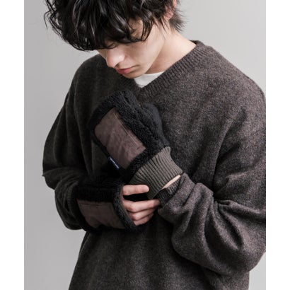 ボア手袋 ハンドウォーマー グローブ メンズ レディース 防寒 スマホ フィンガーレス 寒さ対策 デミグラブ KRIFF MAYER Z2627839 16648 （90.マルチ）｜詳細画像