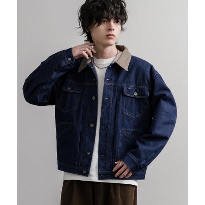 ロッキーモンロー Rocky Monroe デニムジャケット コーデュロイ メンズ Gジャン アウター 裏フリース 11オンス オーバーサイズ KRIFF MAYER クリフメイヤー 2625150 16647 （1669.ブルーストライプ）｜詳細画像
