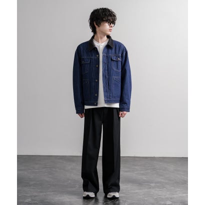 ロッキーモンロー Rocky Monroe デニムジャケット コーデュロイ メンズ Gジャン アウター 裏フリース 11オンス オーバーサイズ KRIFF MAYER クリフメイヤー 2625150 16647 （1669.ブルーストライプ）｜詳細画像