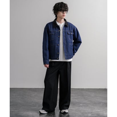 ロッキーモンロー Rocky Monroe デニムジャケット コーデュロイ メンズ Gジャン アウター 裏フリース 11オンス オーバーサイズ KRIFF MAYER クリフメイヤー 2625150 16647 （1669.ブルーストライプ）｜詳細画像