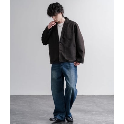 ロッキーモンロー Rocky Monroe テーラードジャケット シングル クロップド丈 メンズ LANATEC ラナテック 日本製 Upscape Audience AUD7441 16596 （ブラウン）｜詳細画像