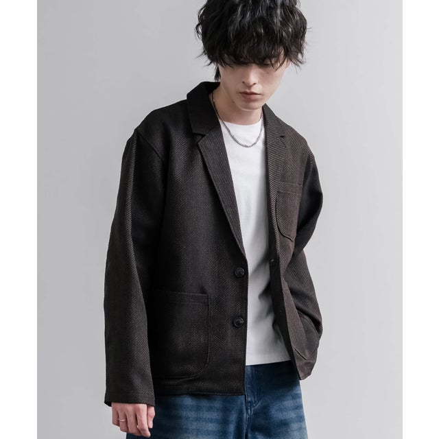 テーラードジャケット シングル クロップド丈 メンズ LANATEC ラナテック 日本製 Upscape Audience AUD7441 16596 （ブラウン）
