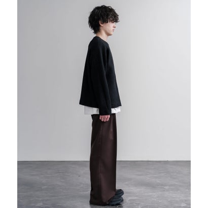 ノーカラージャケット カーディガン フルジップ 短丈 メンズ レディース 無地 羽織り 日本製 Upscape Audience AUD7411 16568 （ネイビー）｜詳細画像